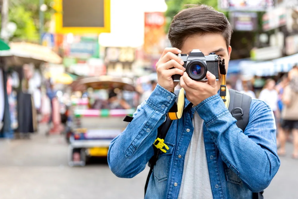 Professional photographer at a photo shoot
